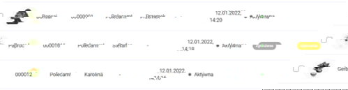 lista opinii o towarach z zaznaczeniem zgłoszeń